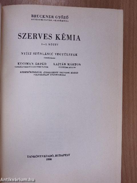 Szerves kémia I/1. (töredék)