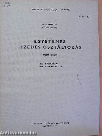 Egyetemes tizedes osztályozás 422-423.