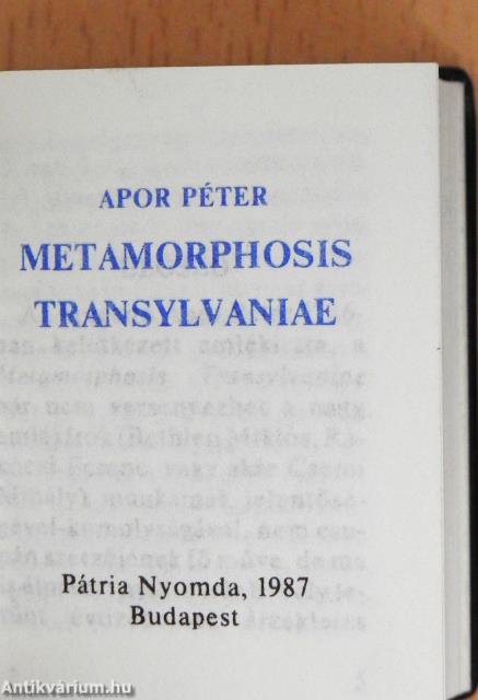 Metamorphosis Transylvaniae (minikönyv) (számozott)