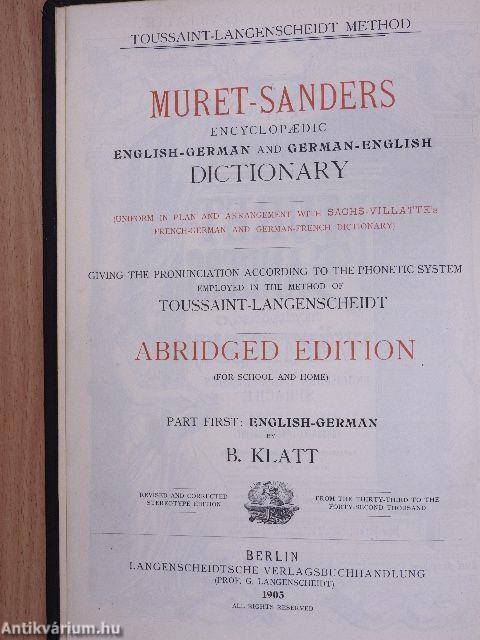 Muret-Sanders Encyklopädisches Englisch-Deutsches und Deutsch-Englisches Wörterbuch I-II.