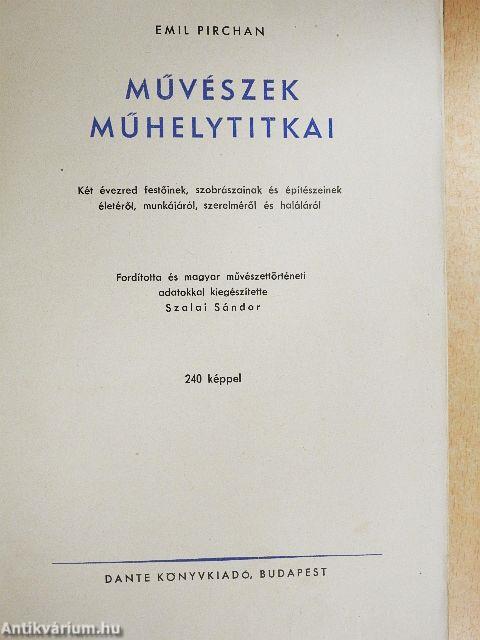 Művészek műhelytitkai