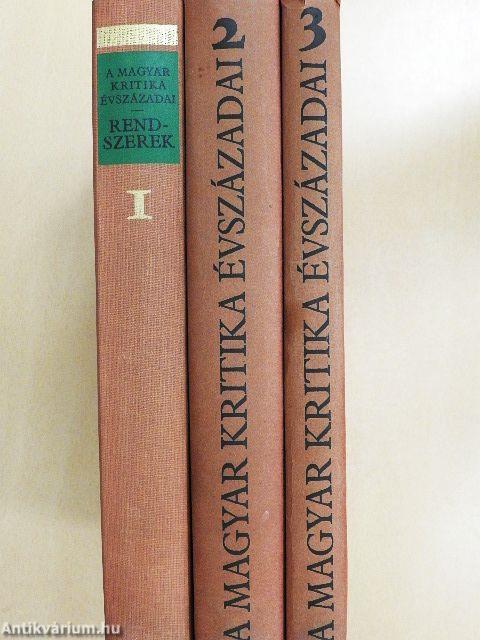 A magyar kritika évszázadai 1-3.