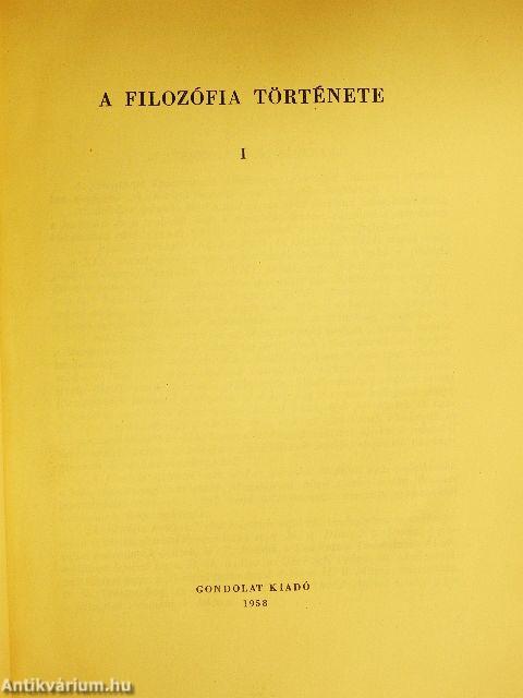 A filozófia története I-VII.