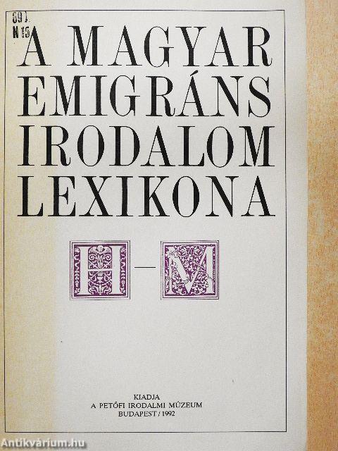 A magyar emigráns irodalom lexikona II. (töredék)