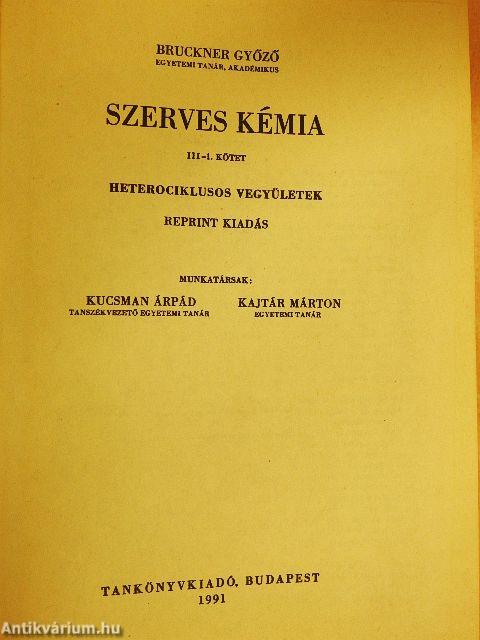 Szerves kémia III/1. (töredék)