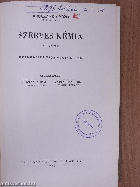 Szerves kémia III/1. (töredék)