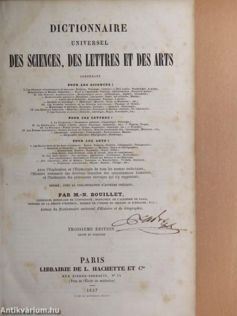 Dictionnaire Universel des Sciences, des Lettres et des Arts