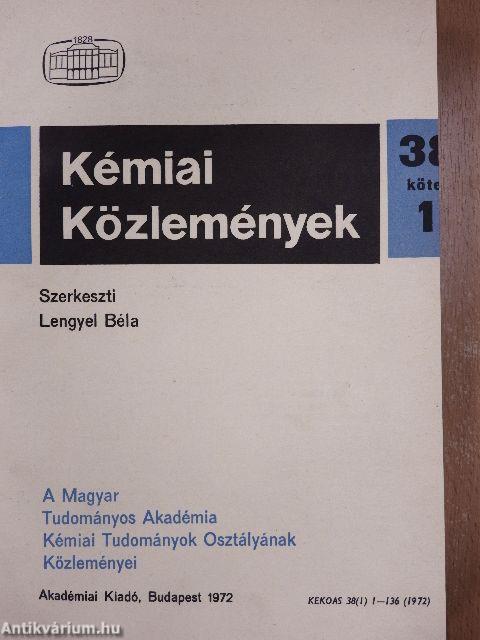 Kémiai Közlemények 1972/1-4.