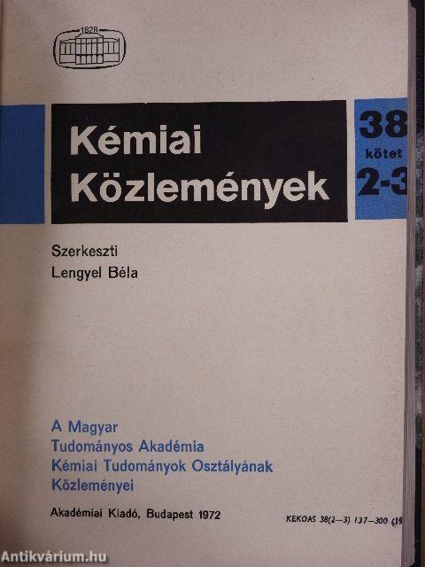 Kémiai Közlemények 1972/1-4.