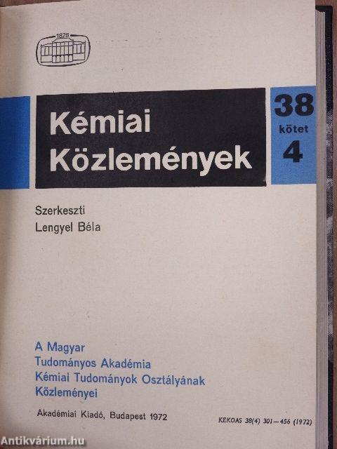 Kémiai Közlemények 1972/1-4.