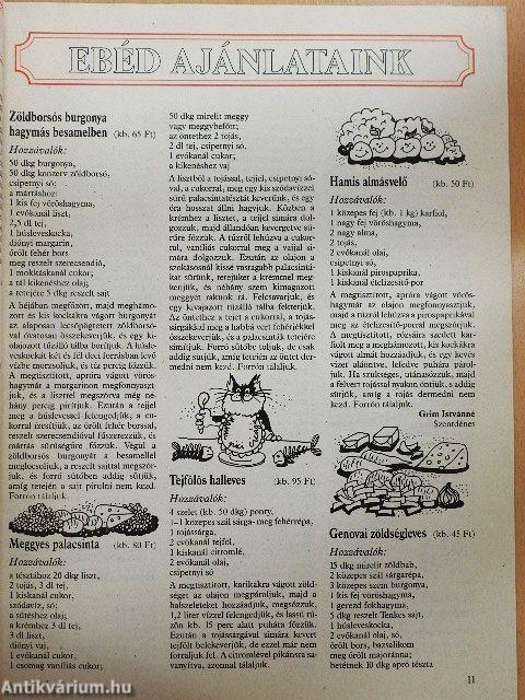 Havi étlap 1991. február