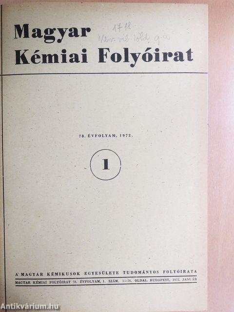 Magyar Kémiai Folyóirat 1972. január-december