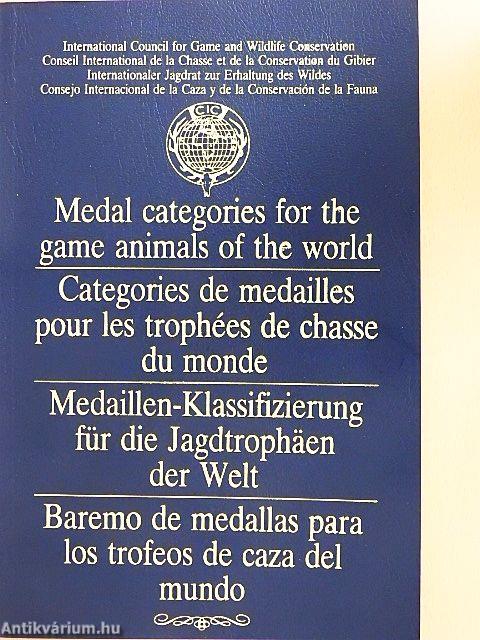 Medal Categories for the Game Animals of the World