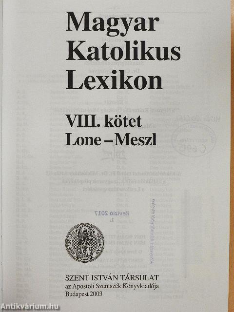 Magyar Katolikus Lexikon VIII. (töredék)