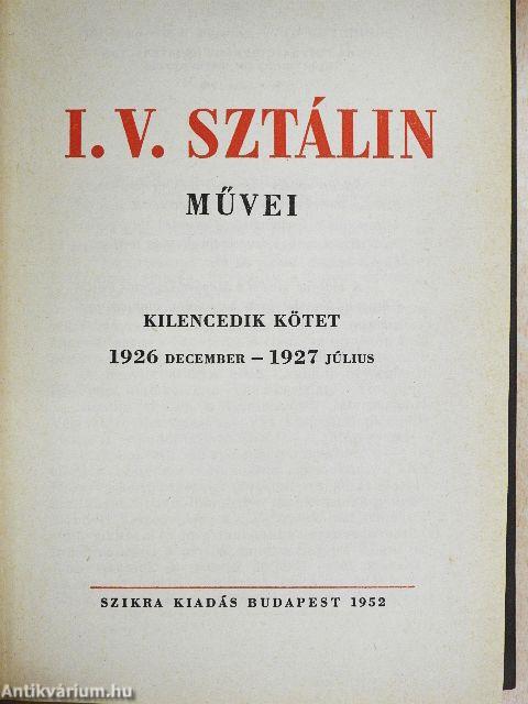 I. V. Sztálin művei 9.