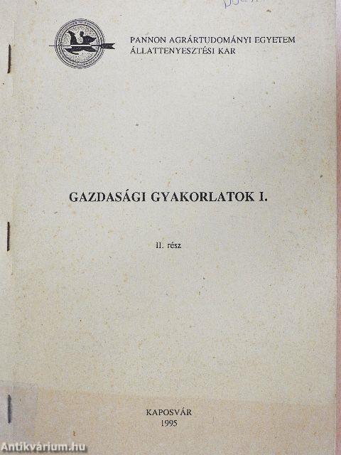 Gazdasági gyakorlatok I/2.