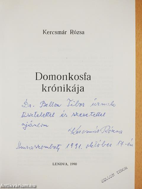 Domonkosfa krónikája (dedikált példány)