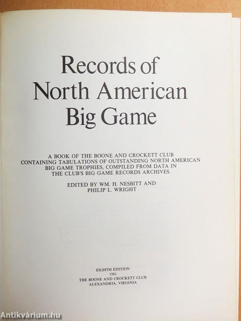 Records of North American Big Game