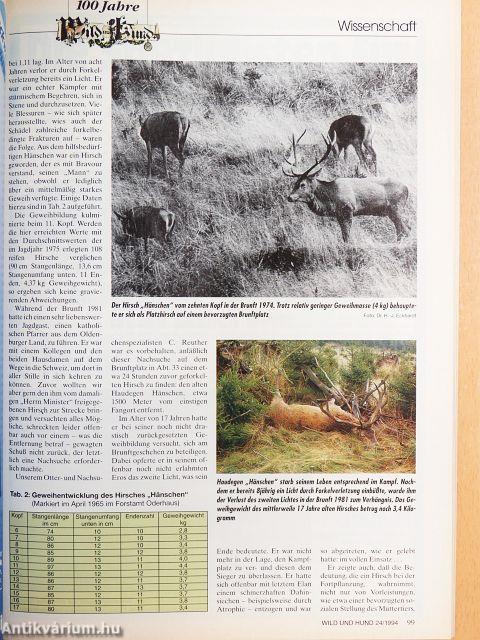 Wild und Hund 26. November 1994