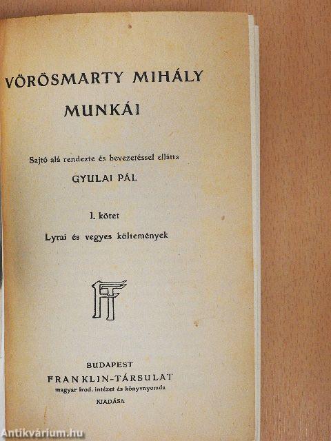 Vörösmarty Mihály munkái I-VI.