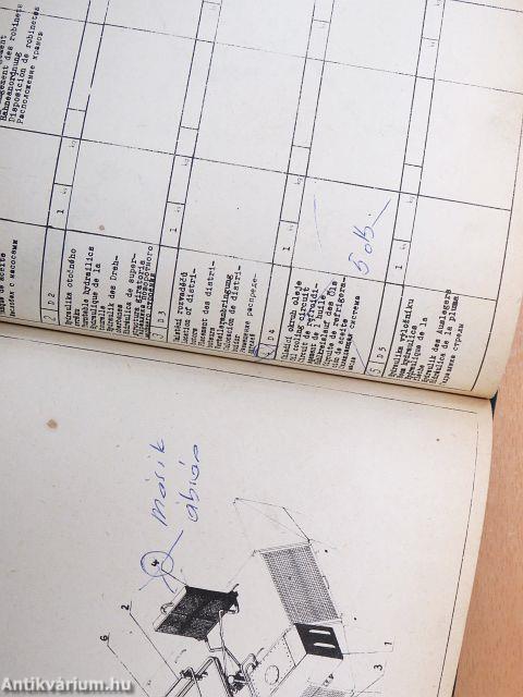 Lánctalpas markoló alkatrész katalógus