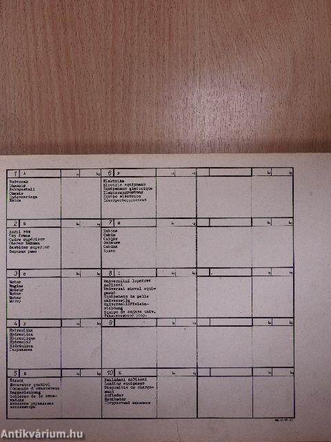 Lánctalpas markoló alkatrész katalógus