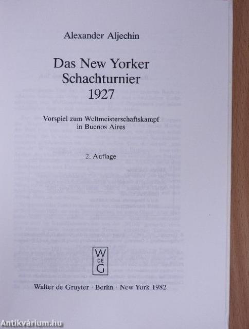 Das New Yorker Schachturnier 1927