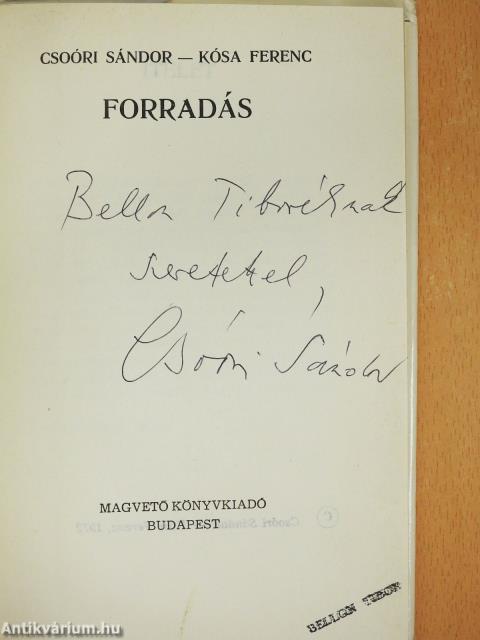 Forradás (dedikált példány)