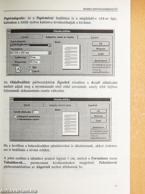 MS Works 3 a mindennapi életben