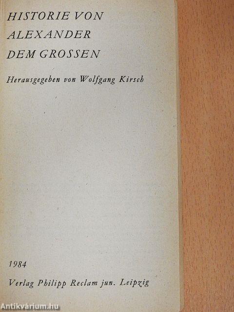 Historie von Alexander dem Grossen