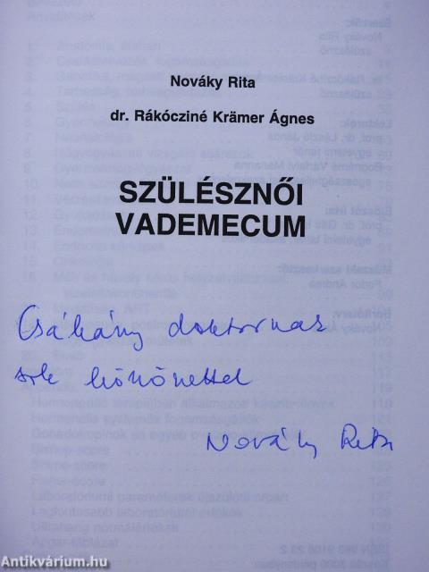 Szülésznői vademecum (dedikált példány)