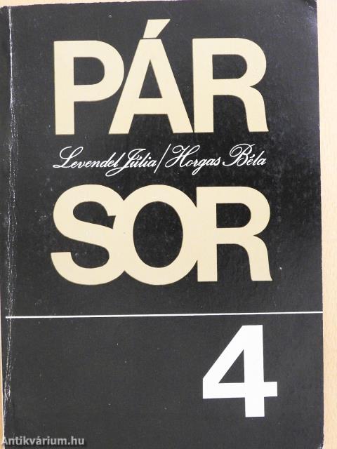 Pár sor 4. (kétszeresen dedikált példány)