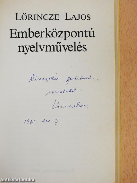 Emberközpontú nyelvművelés (dedikált példány)