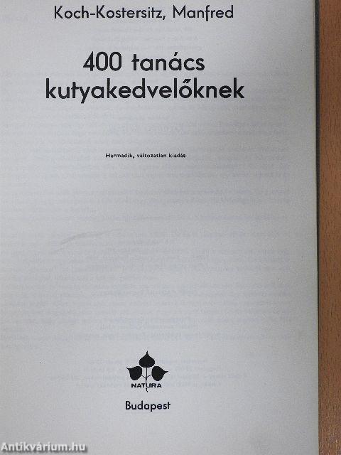 400 tanács kutyakedvelőknek