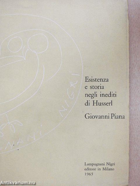 Esistenza e storia negli inediti di Husserl