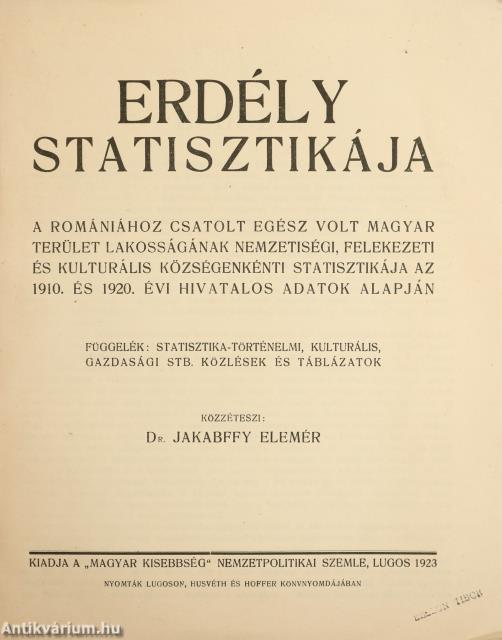 Erdély statisztikája