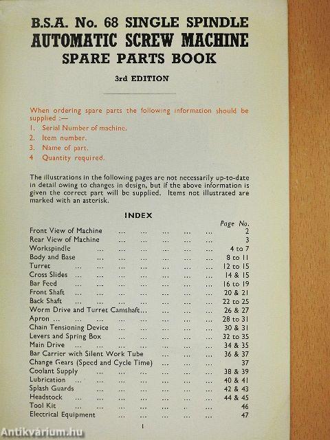 B. S. A. No. 68 single spindle automatic screw machine