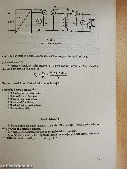 Híradásipari transzformátorok mérése