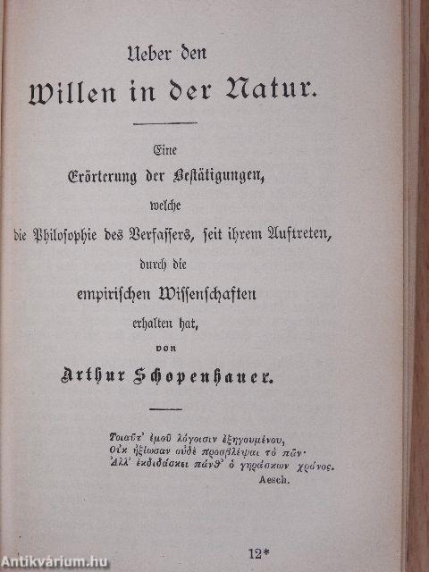 Ueber den Satz vom Grunde/Ueber den Willen in der Natur/Die Grundprobleme der Ethik (gótbetűs)