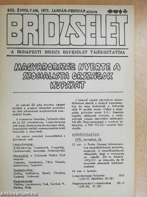 Bridzsélet 1971. január-február