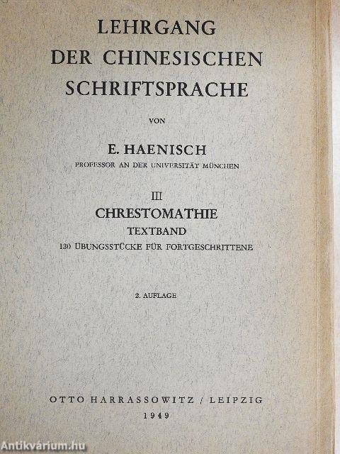 Lehrgang der chinesischen Schriftsprache III. (töredék)