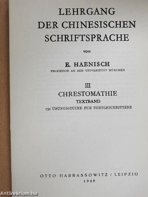 Lehrgang der chinesischen Schriftsprache III. (töredék)