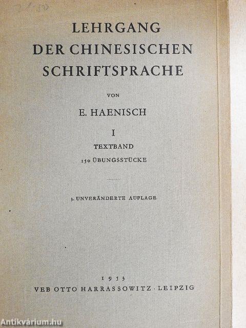 Lehrgang der chinesischen Schriftsprache I. (töredék)