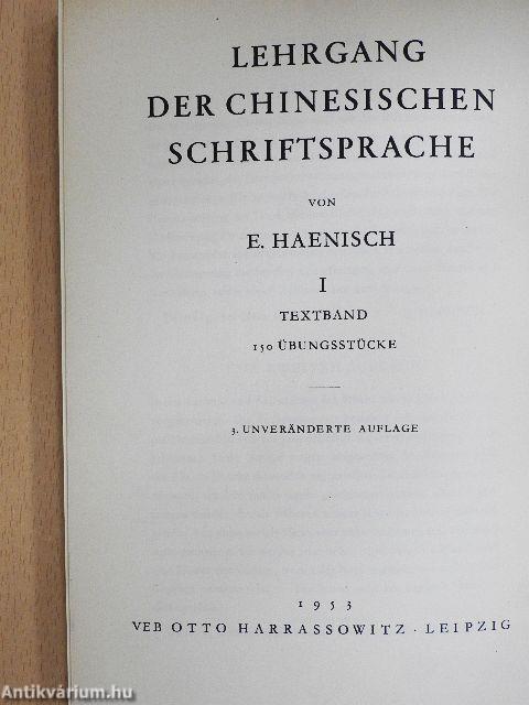 Lehrgang der chinesischen Schriftsprache I. (töredék)