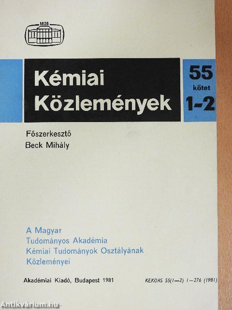 Kémiai Közlemények 1981/1-4. I-II.