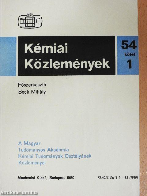 Kémiai Közlemények 1980/1-4. I-III.