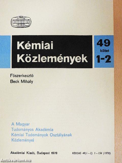 Kémiai Közlemények 1978/1-4. I-II.