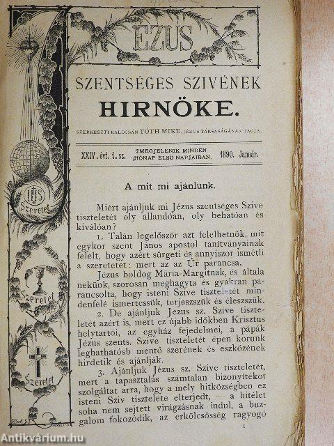 Jézus Szentséges Szivének Hirnöke 1890. január-deczember/Mária-Kert 1890. január-deczember