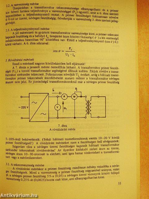 Híradásipari transzformátorok mérése