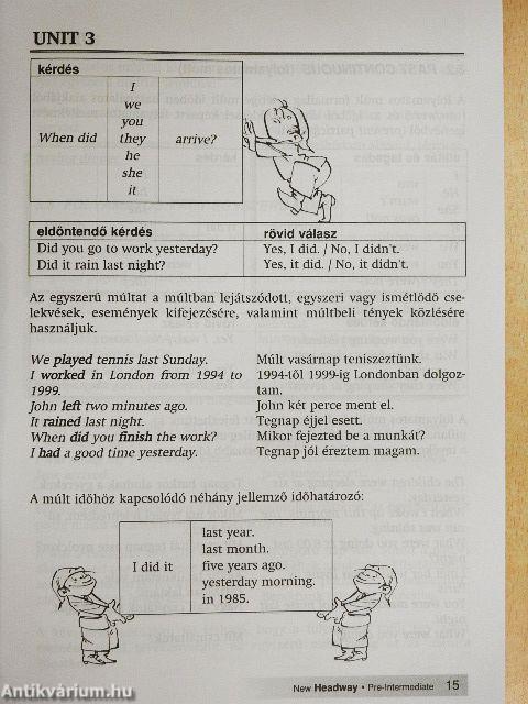 New Headway - Pre-Intermediate - Angol-magyar szójegyzék és nyelvtani összefoglaló